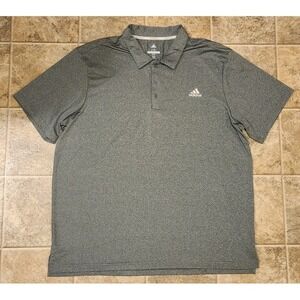 ADIDAS Golf Polo Mens 2XL Polo Shirt Short Sleeve Light Gray, EUC